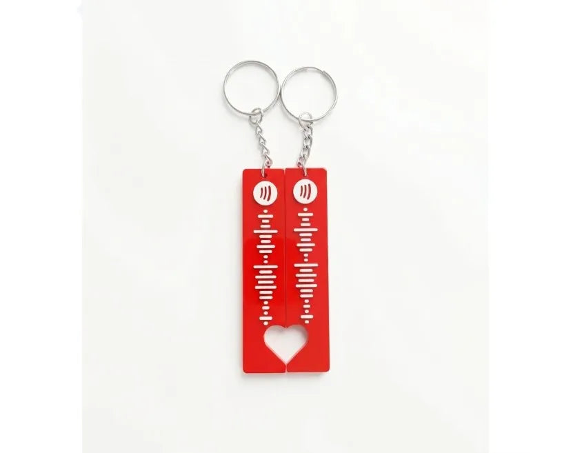 Song Code Couple Keychains