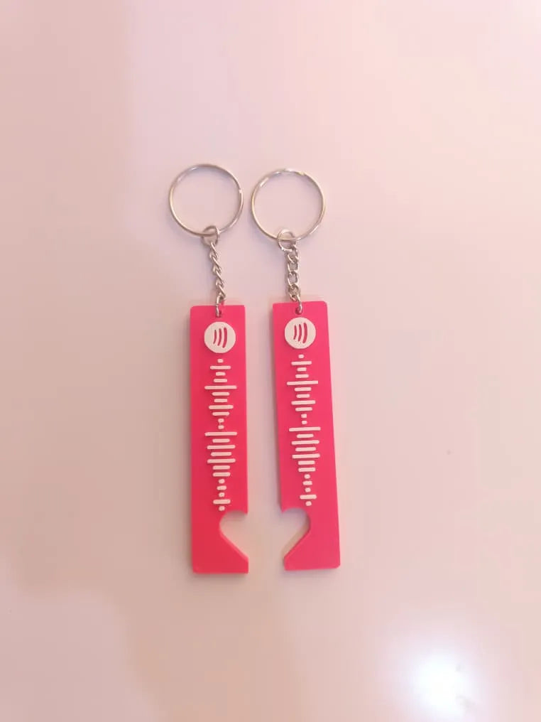Song Code Couple Keychains