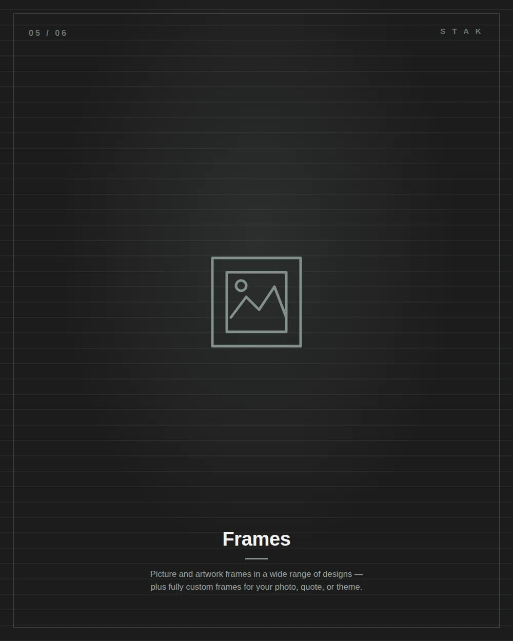 Line drawing of a framed picture