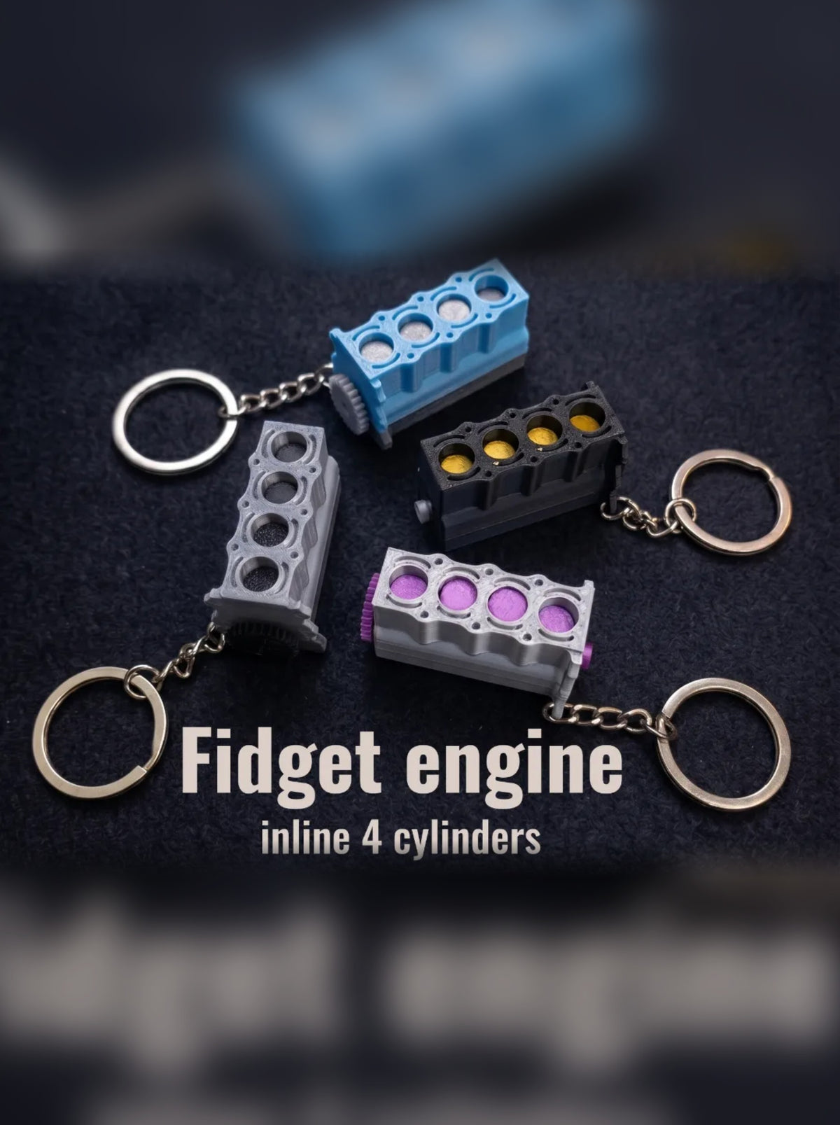 Fidget Inline Engine Keychain