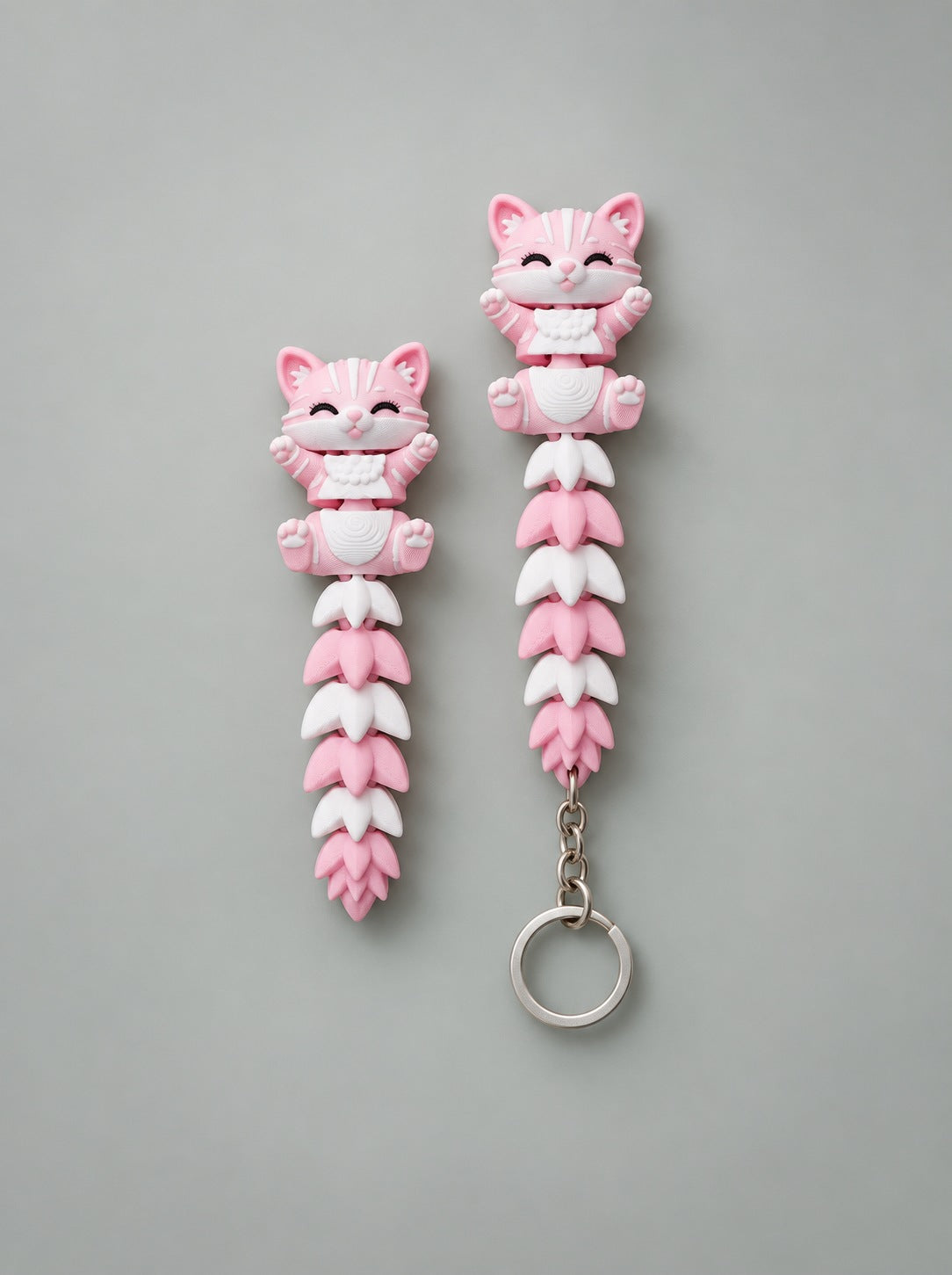 Fluffy Tail Flexi Cat Keychain