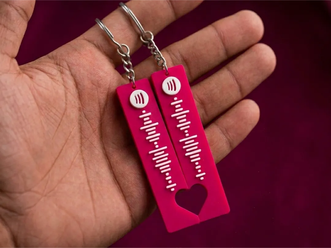 Song Code Couple Keychains