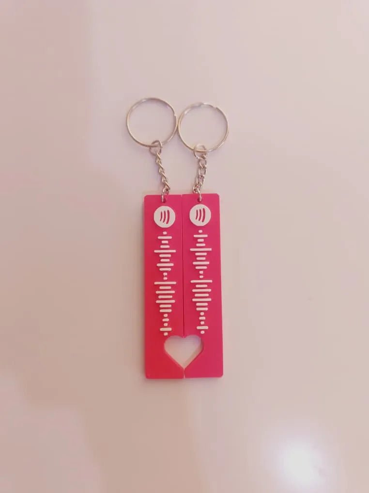 Song Code Couple Keychains